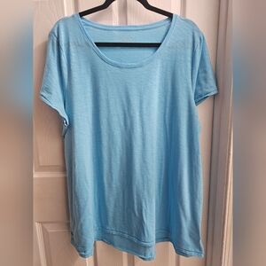 Stained Lilly Pulitzer Scoop Neck Short Sleeve T-Shirt Bermuda Blue XXL